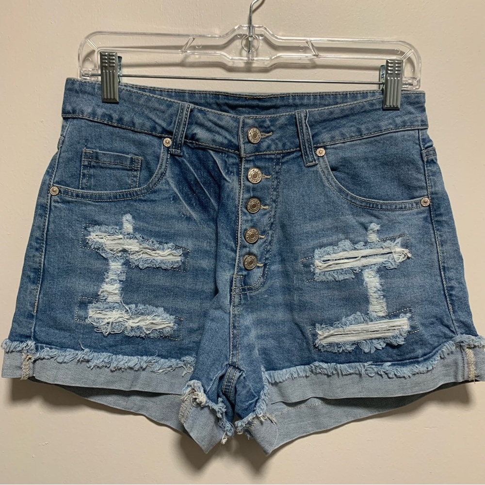 Distressed Denim Shorts